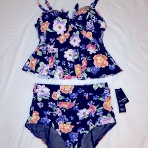 Torrid peplum top high waisted tankini